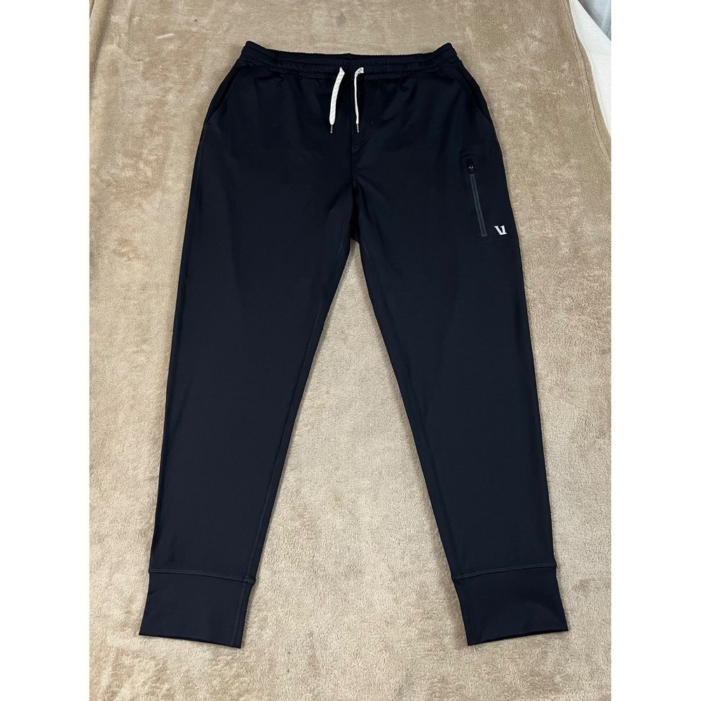 Vuori Sunday Performance Pants Men's L Black Drawstring Recycled Polyester EUC